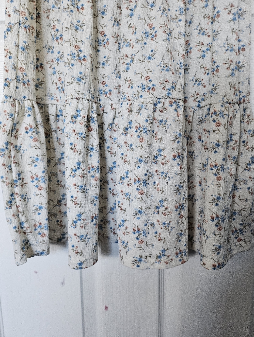 Blu Pepper Floral Babydoll Dress Medium Cottagecore Mini Lace Trim Button Front - Picture 9 of 14
